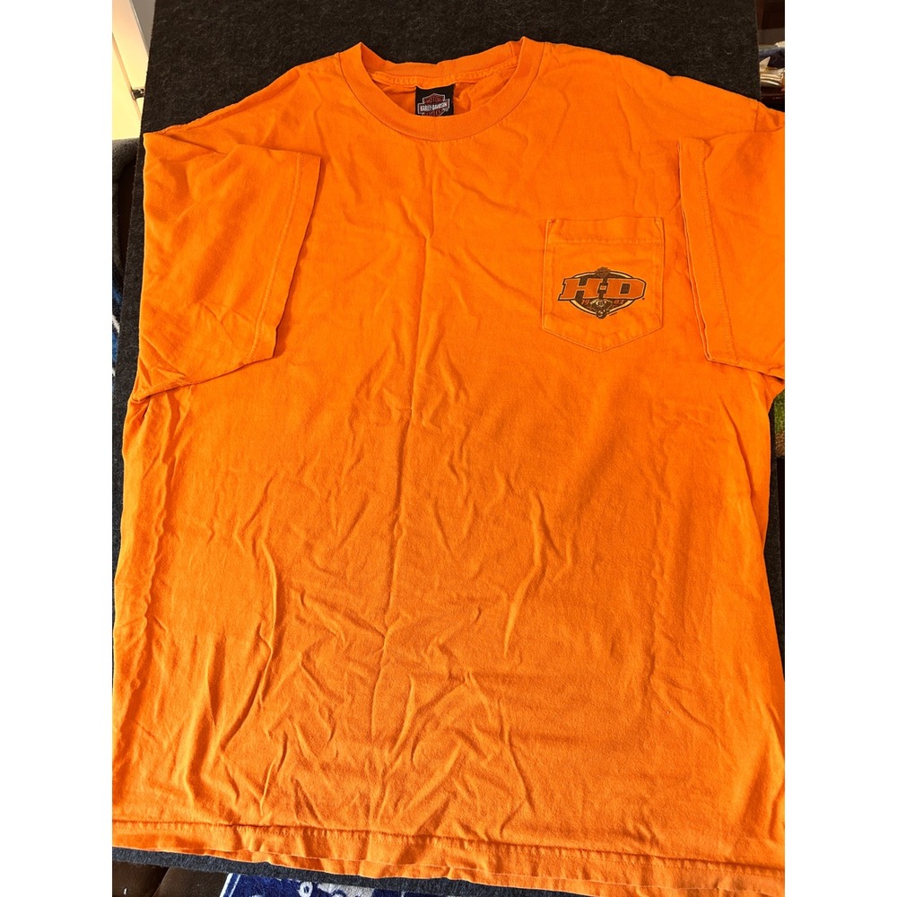 Harley Davidson Orange‎ Wisconsin Oconomowoc Graphic T Shirt Men's 2XL